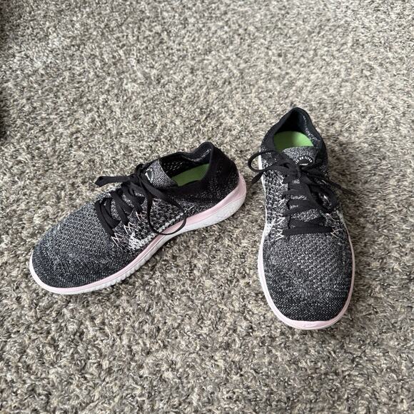 Nike Free RN Flyknit 2019 Running Shoes Sneakers Women's Size 7.5 Black Pink - Picture 2 of 8